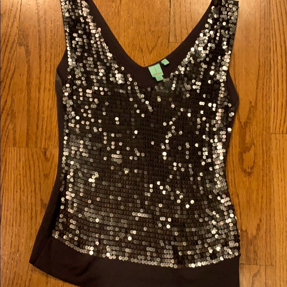 Gray sequin tank